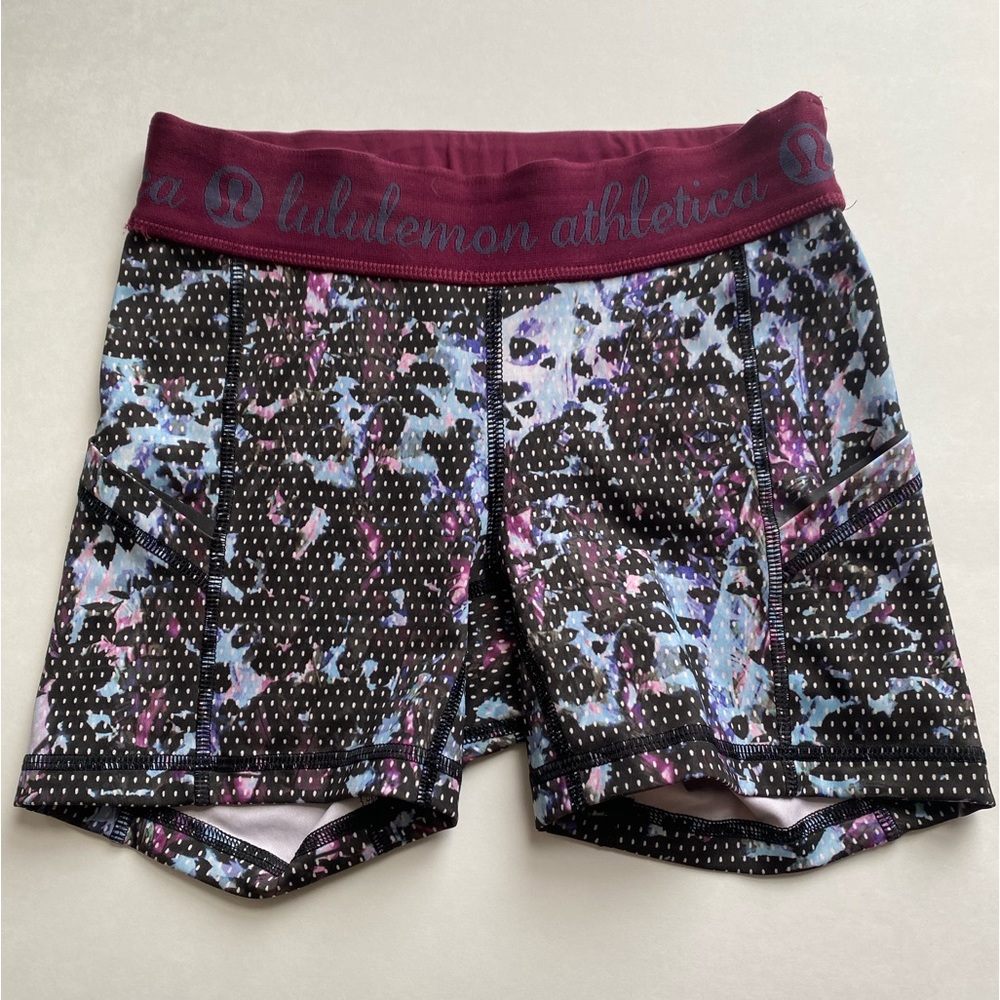 Lululemon What The Sport Short, Size: 2, Color: Blue Multi / Dashing Purple